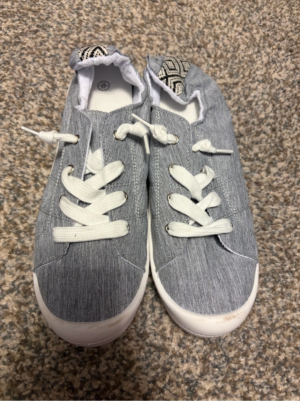 Women’s Grey Casual Slip On Canvas Sneakers